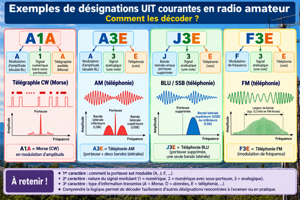 Décoder les désignations radioamateur en infographie