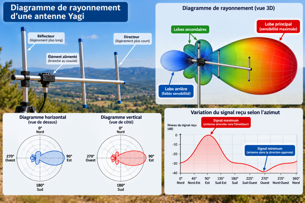 Diagramme de rayonnement d’une antenne Yagi