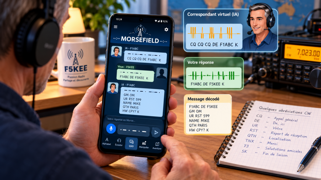 Entraînement Morse avec IA en station radio