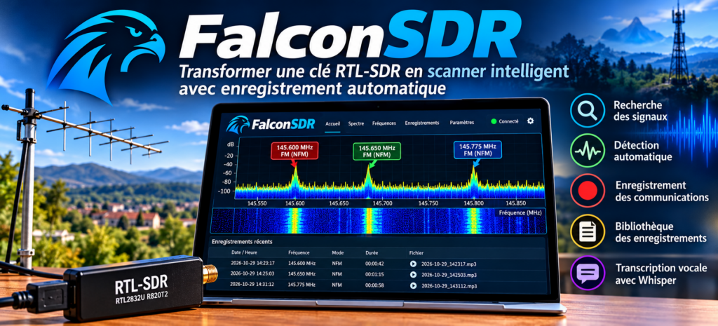FalconSDR _ scanner radio intelligent enveloppé de technologie