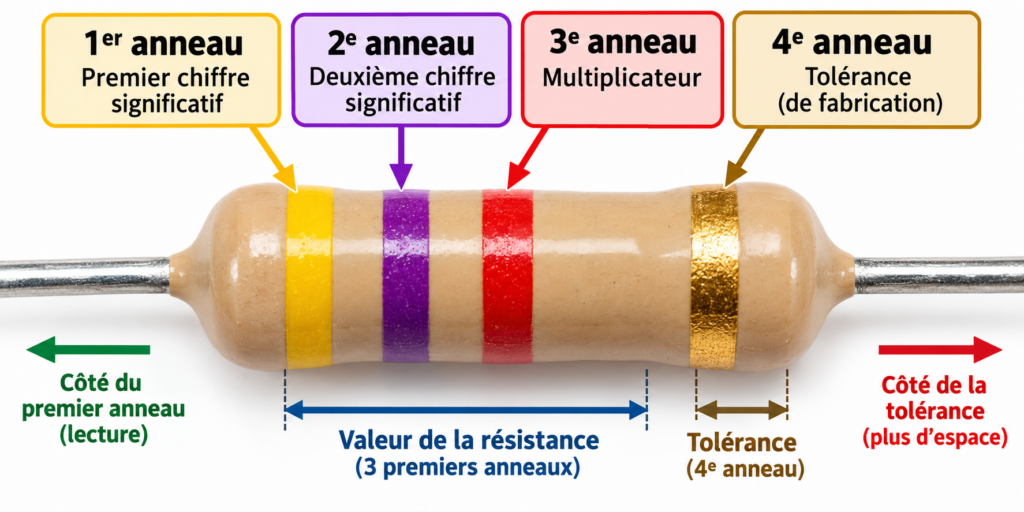Guide visuel du code couleur des résistances