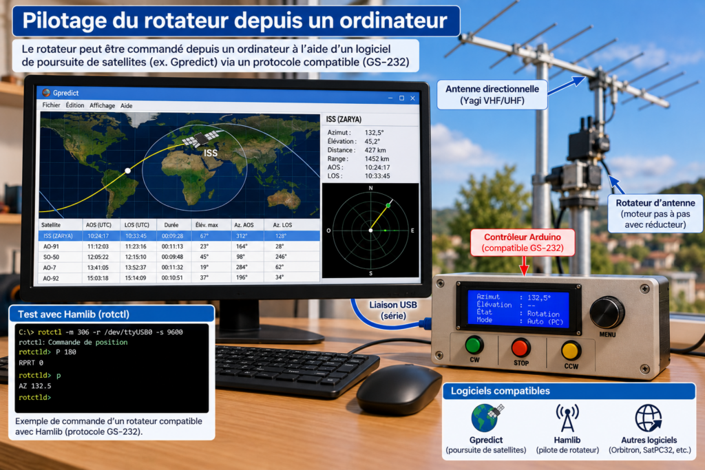 Pilotage informatique d’un rotateur d’antenne
