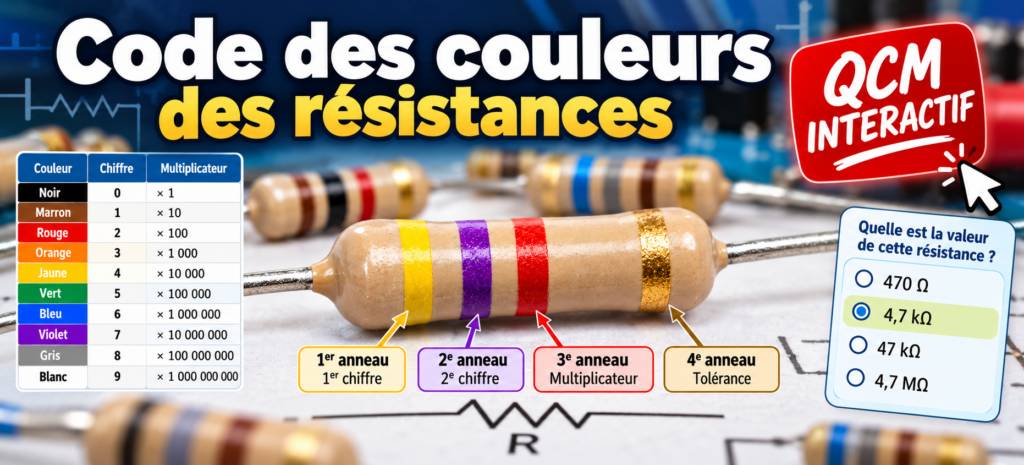 Quiz interactif sur le code des résistances