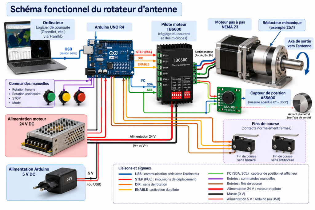 Schéma fonctionnel du rotateur d’antenne