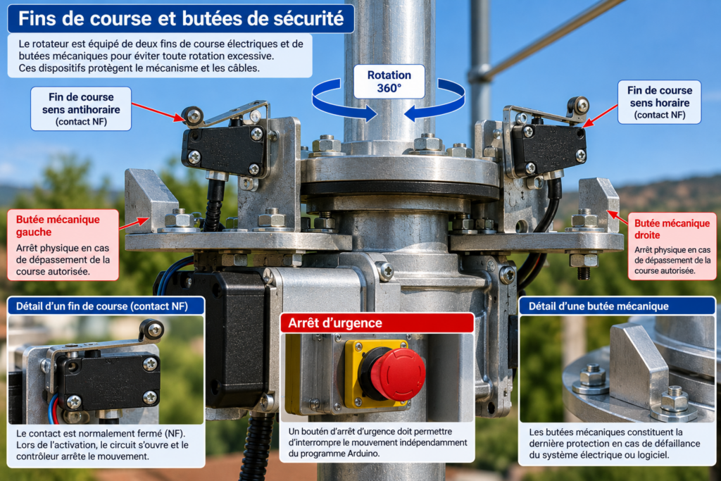 Sécurité des fins de course du rotateur