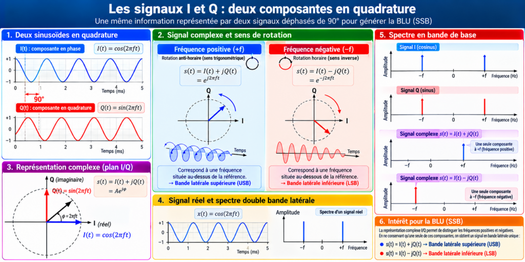 Signaux I_Q et modulation BLU expliqués