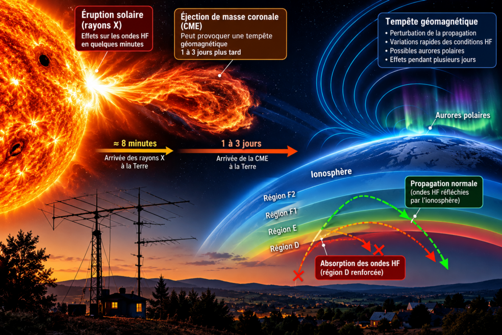 Tempête solaire et communications HF