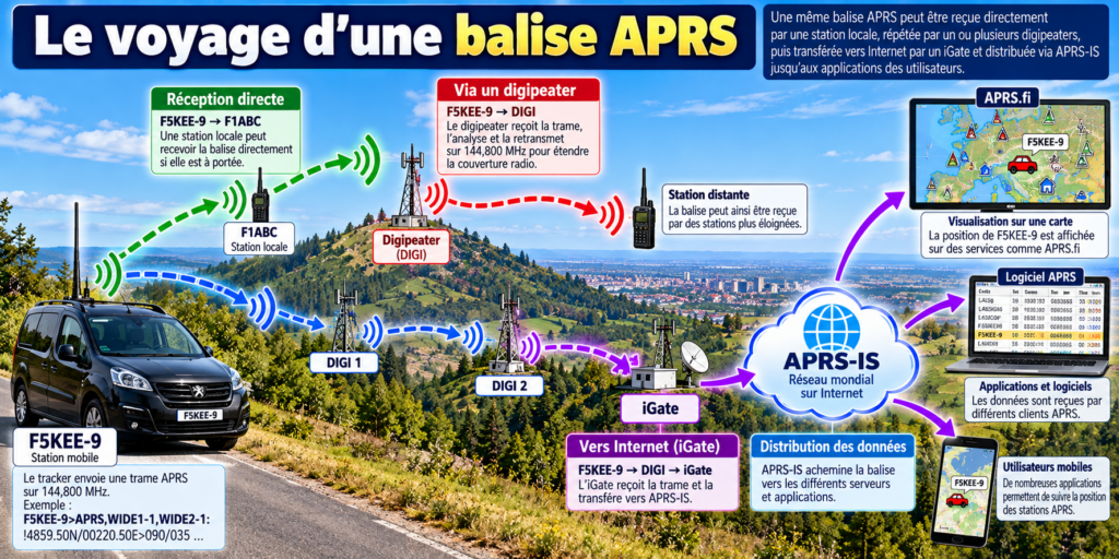Voyage d’une balise APRS à travers les réseaux
